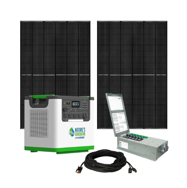 Nature's Generator Lithium 3600 Solar Generator and Transfer Switch