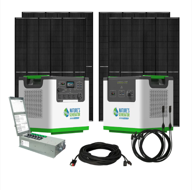Nature's Generator Lithium 3600 Solar Generator and Transfer Switch