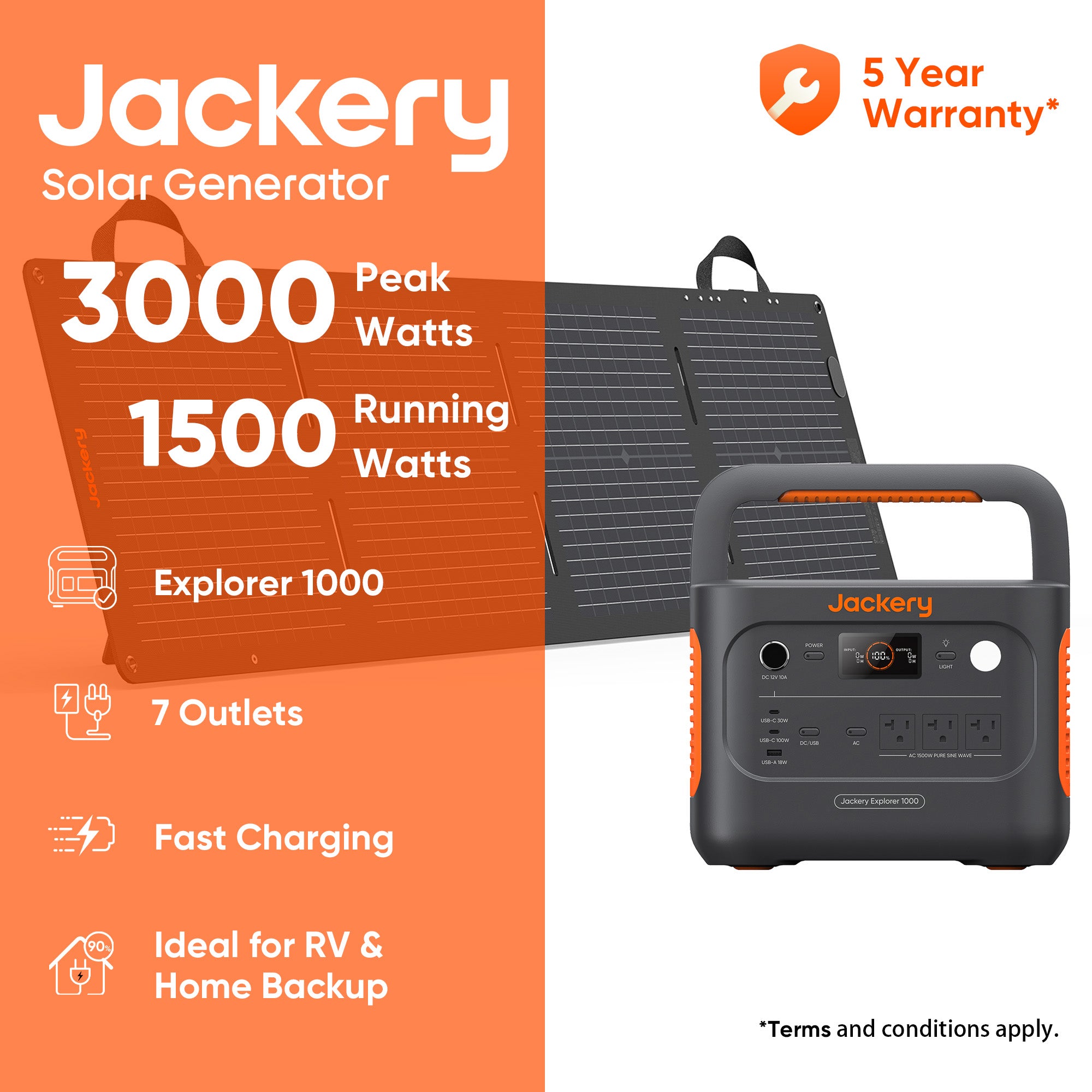 Jackery E1000V2+ SolarSaga 100
