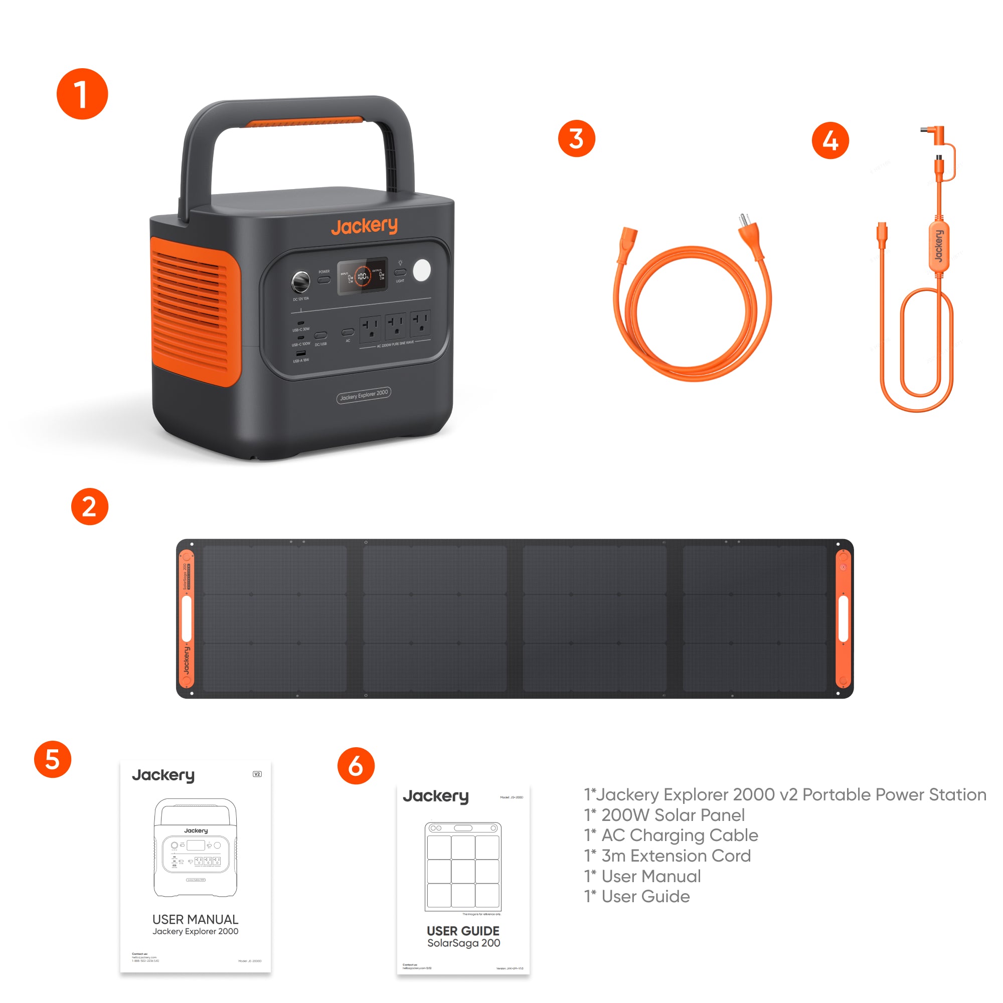 Jackery E2000V2 SolarSaga 200