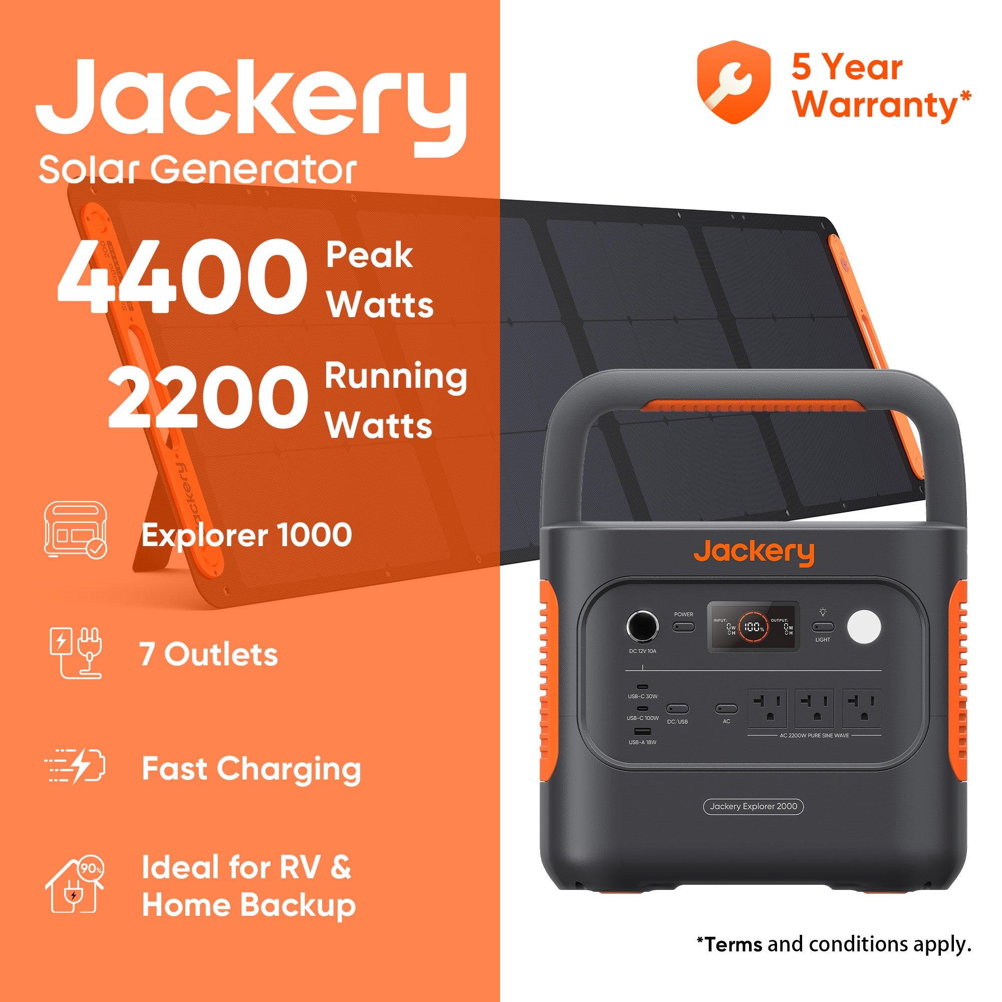 Jackery E2000V2 SolarSaga 200